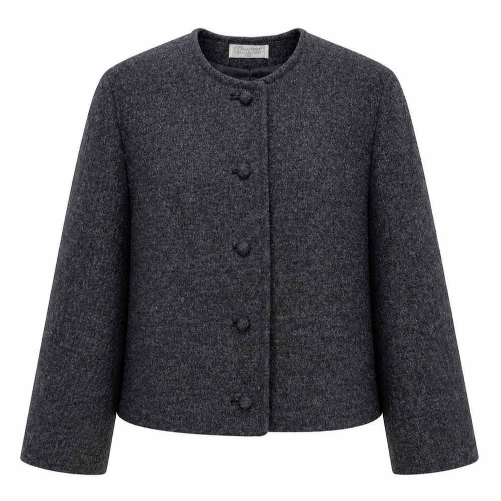 VTG Pendleton Jacket Women‎ 14 Gray Pure Virgin Wool Blazer Crop USA 1950's
